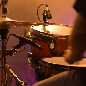 Close up of a drum kit