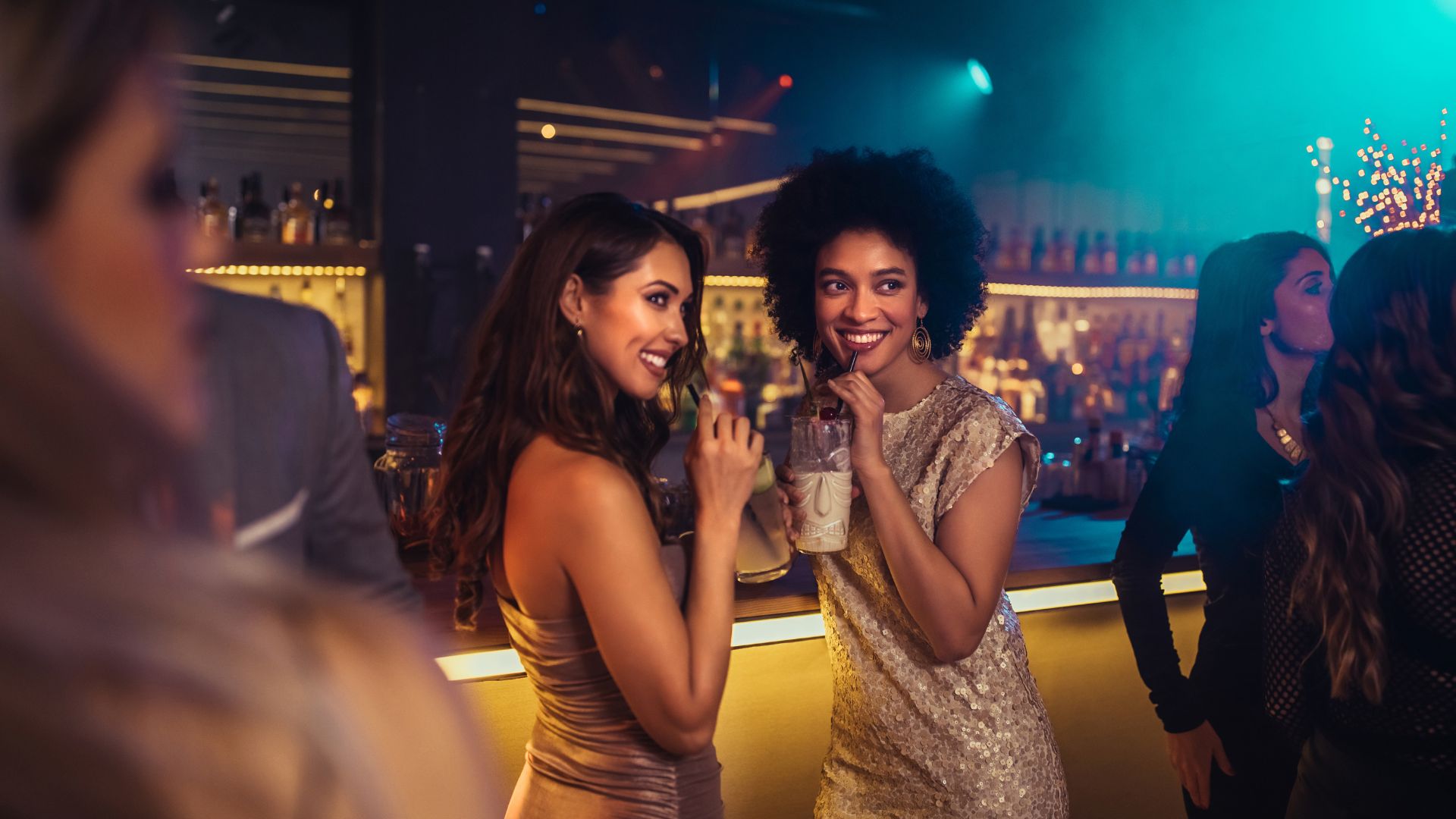 Two Girls at a bar