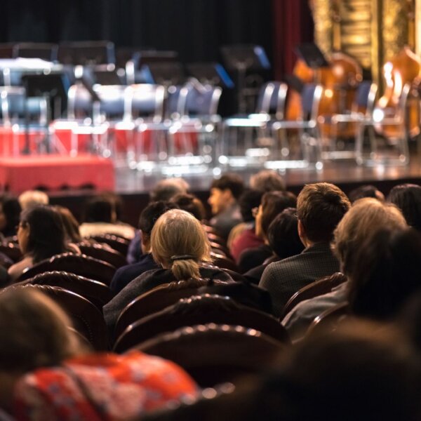 People in audience for musical performance